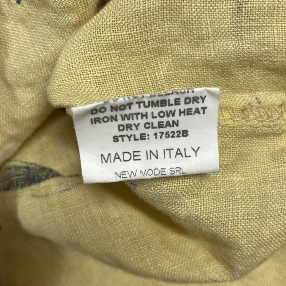 Bellambia 100% Linen Top‎ Women's Medium Floral Boho Coastal Italy Lagenlook